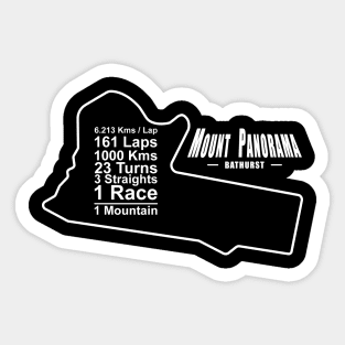 Mt Panorama Bathurst Race Track - White Sticker